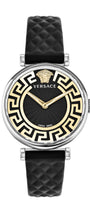 35MM Stainless Steel Case Black Guilloché Dial Black Calf Leather Strap