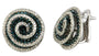 EFFY 14K WHITE GOLD DIAMOND,BLUE DIAMOND, EARRINGS