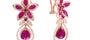 EFFY 14K ROSE GOLD DIAMOND,NATURAL RUBY EARRINGS