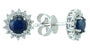 EFFY 14K WHITE GOLD DIAMOND,NATURAL SAPPHIRE EARRINGS