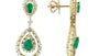 EFFY 14K YELLOW GOLD DIAMOND,NATURAL EMERALD EARRINGS