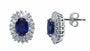 EFFY 14K WHITE GOLD DIAMOND,NATURAL SAPPHIRE EARRINGS