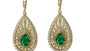 EFFY 14K YELLOW GOLD DIAMOND,NATURAL EMERALD EARRINGS
