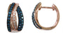 EFFY 14K ROSE GOLD DIAMOND,BLUE DIAMOND, EARRINGS