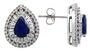 EFFY 14K WHITE GOLD DIAMOND,NATURAL SAPPHIRE EARRINGS