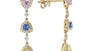 EFFY 14K YELLOW GOLD DIAMOND,NATURAL CEYLON SAPPHIRE,PINK SAPPHIRE,YELLOW SAPPHIRE EARRINGS