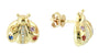 EFFY 14K YELLOW GOLD DIAMOND,NATURAL CEYLON SAPPHIRE,ORANGE SAPPHIRE,PURPLE SAPPHIRE,YELLOW SAPPHIRE EARRINGS