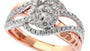 EFFY 14K WHITE and ROSE GOLD DIAMOND RING
