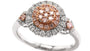 EFFY 14K WHITE and ROSE GOLD DIAMOND,NATURAL PINK DIAMOND RING