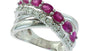 EFFY 925 SILVER DIAMOND,NATURAL RUBY RING