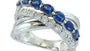 EFFY 925 SILVER DIAMOND,NATURAL SAPPHIRE RING
