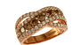 EFFY 14K ROSE GOLD DIAMOND,ESPRESSO DIAMOND, RING