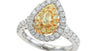 EFFY 18K WHT/YLW GLD DIAMOND,NATURAL YELLOW DIAMOND RING (WITH PS 5X3 CENTER SIZE) SIZE 6 CENTER SIZE: PS 5X3
