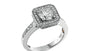 EFFY 14K WHITE GOLD DIAMOND RING (WITH 1 CT CENTER SIZE) CENTER SIZE: 1 CT