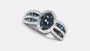 EFFY 14K WHITE GOLD DIAMOND,BLUE DIAMOND, RING