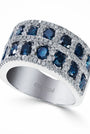 Effy 14K White Gold Diamond,Blue Diamond, Ring