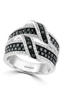 Effy 14K White Gold Diamond,Black Diamond, Ring