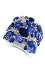Effy 14K White Gold Diamond,Natural Ceylon Sapphire,Natural Sapphire Ring