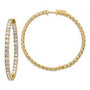 14k 7 1/4 ct Lab Grown Dia VS/SI+ G+ Round In/Out Safety Clasp Hoop Earring