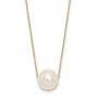14K 10-11mm Semi-Round White FWC Pearl Rope Necklace
