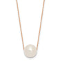 14K Rose Gold 10-11mm Semi-Round White FWC Pearl Rope Necklace
