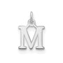 Sterling Silver Rhodium-plated Letter M Initial Charm