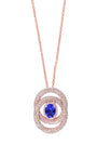 Effy 14K Rose Gold Diamond,Tanzanite Pendant