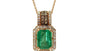 EFFY 14K ROSE GOLD DIAMOND,ESPRESSO DIAMOND,NATURAL EMERALD PENDANT