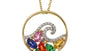 EFFY 14K YELLOW GOLD DIAMOND,NATURAL CEYLON SAPPHIRE,ORANGE SAPPHIRE,PINK SAPPHIRE,PURPLE SAPPHIRE,TSAVORITE,YELLOW SAPPHIRE PENDANT