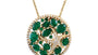 EFFY 14K YELLOW GOLD DIAMOND,NATURAL EMERALD PENDANT