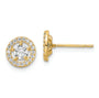 14k CZ Halo Stud Earrings