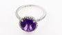 EFFY 925 STERLING SILVER DIAMOND,AMETHYST RING
