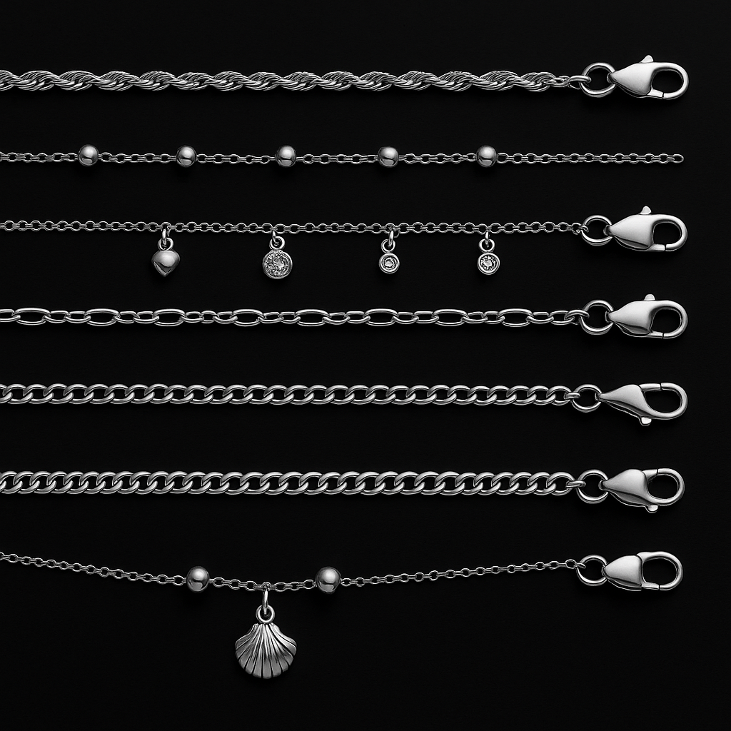 925 Sterling Silver Anklets