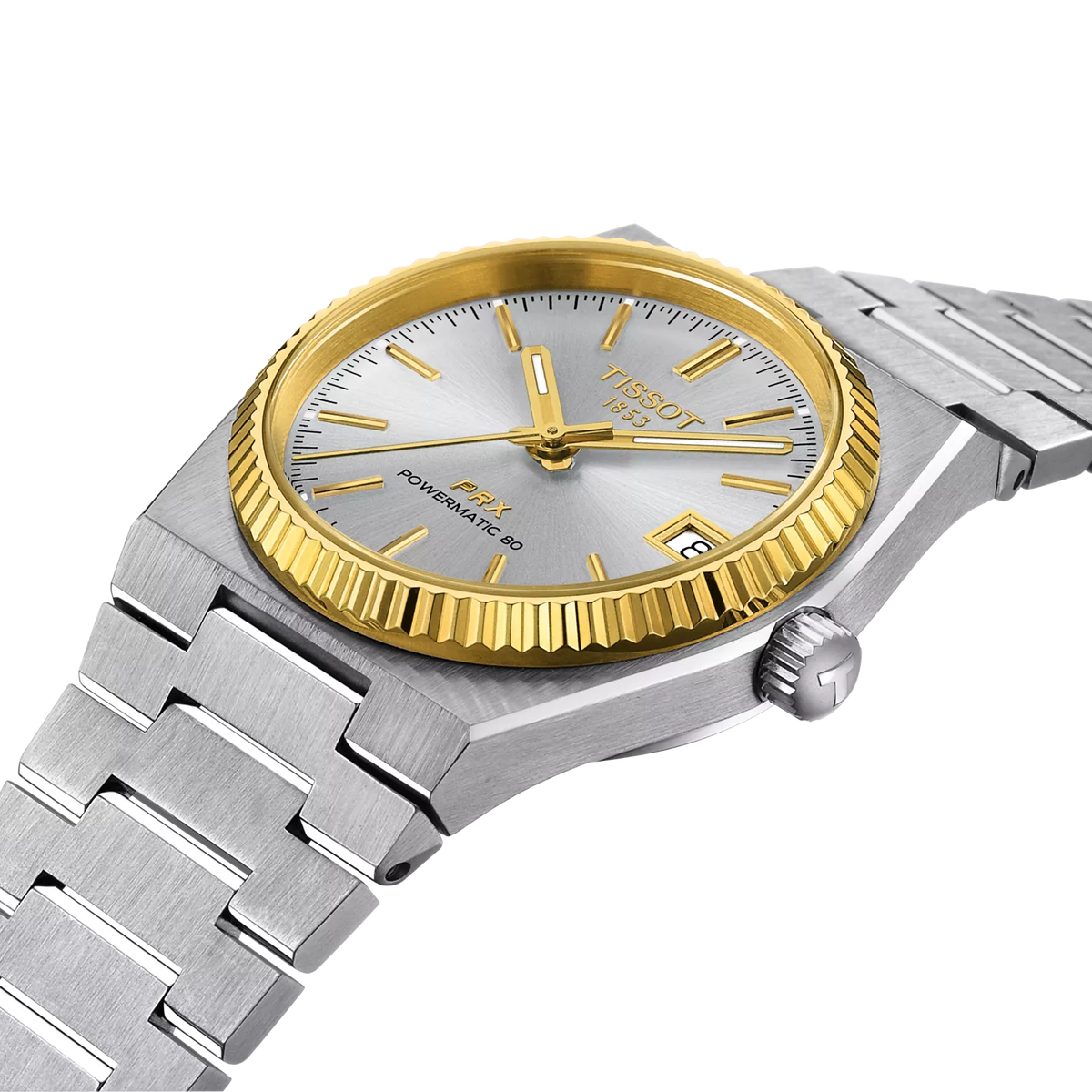 Tissot PRX Gold 35mm T931.207.41.031.01 — detail view