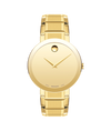 gold mirror Museum with concave dot · yellow PVD-finished stainless steel link bracelet