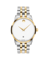 white Museum with concave dot · link bracelet stainless steel and light yellow PVD-finished stainless steel