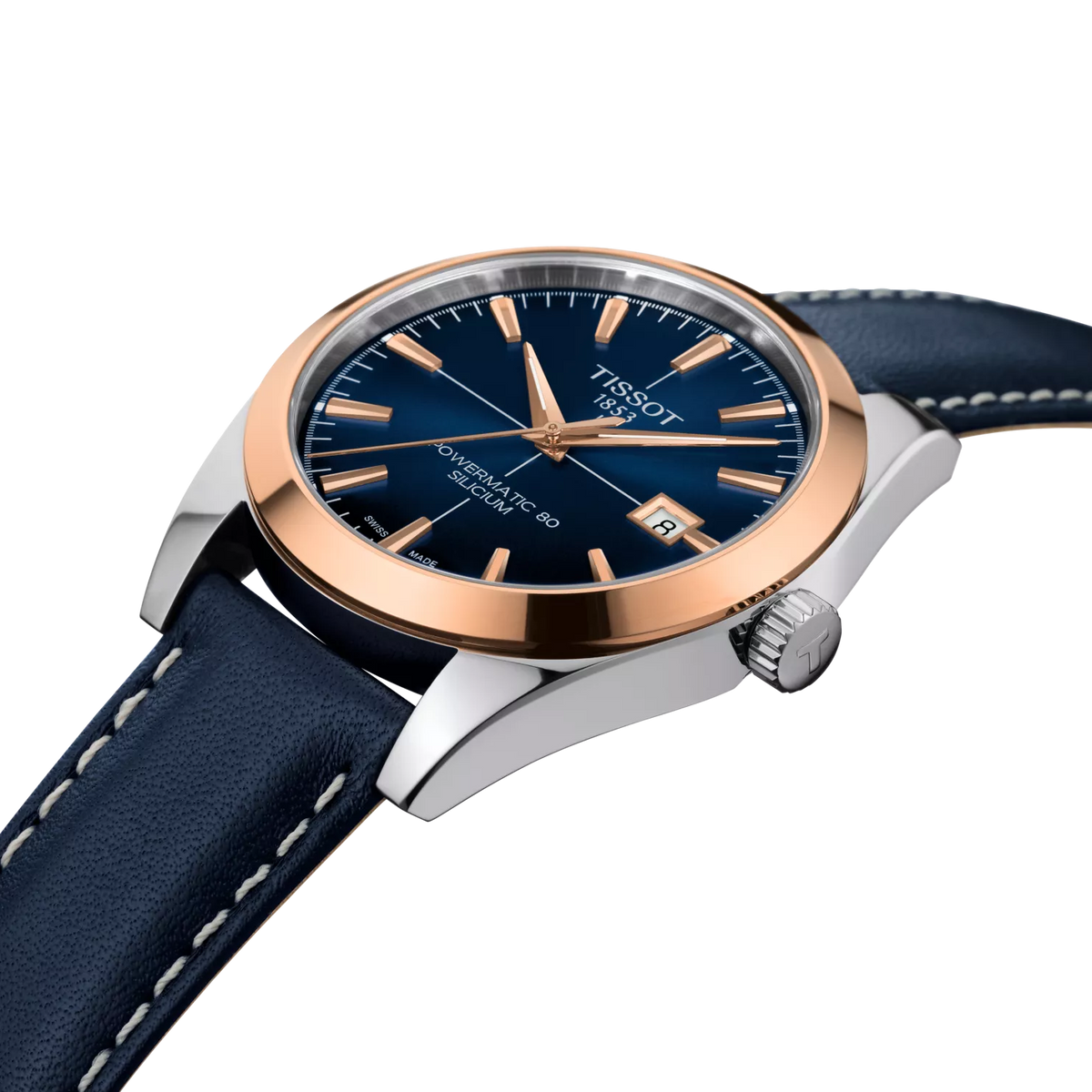 Tissot Gentleman Gold bezel 40mm T927.407.46.041.00 — detail view