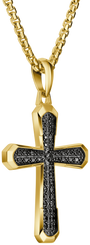 Bulova Icon Black Spinel Cross Pendant — BVP1150-YSBSP — product angle