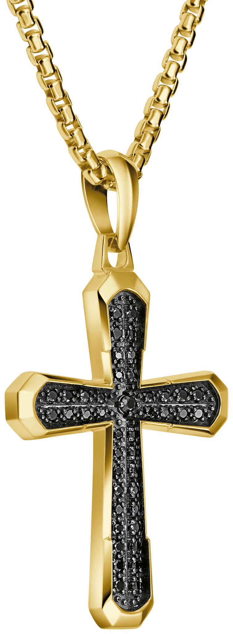 Bulova Icon Black Spinel Cross Pendant — BVP1150-YSBSP — product angle