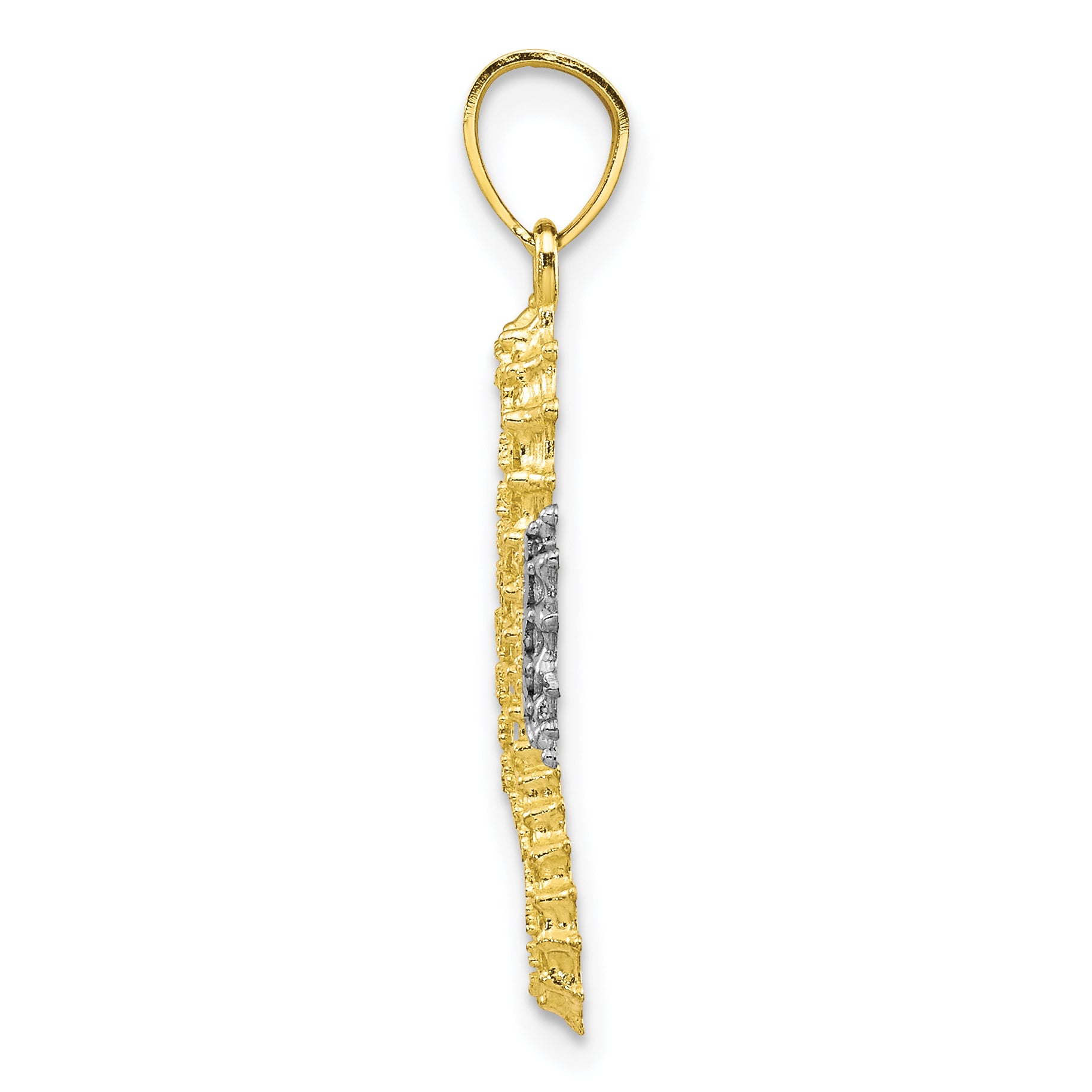 10K w/Rhodium Seahorse Charm
