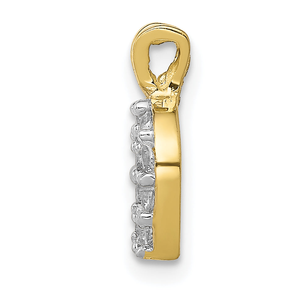 10k Small CZ Horseshoe Charm