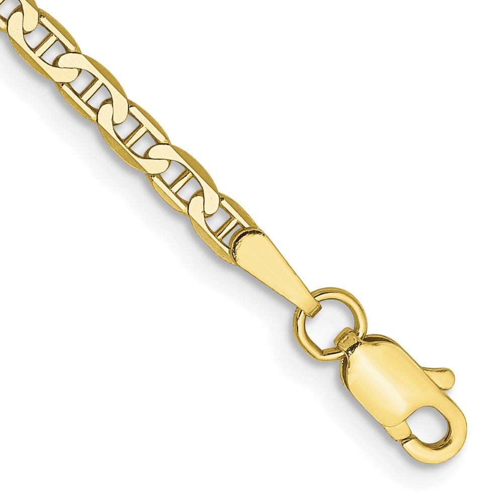 10k 2.4mm Concave Anchor Chain Anklet