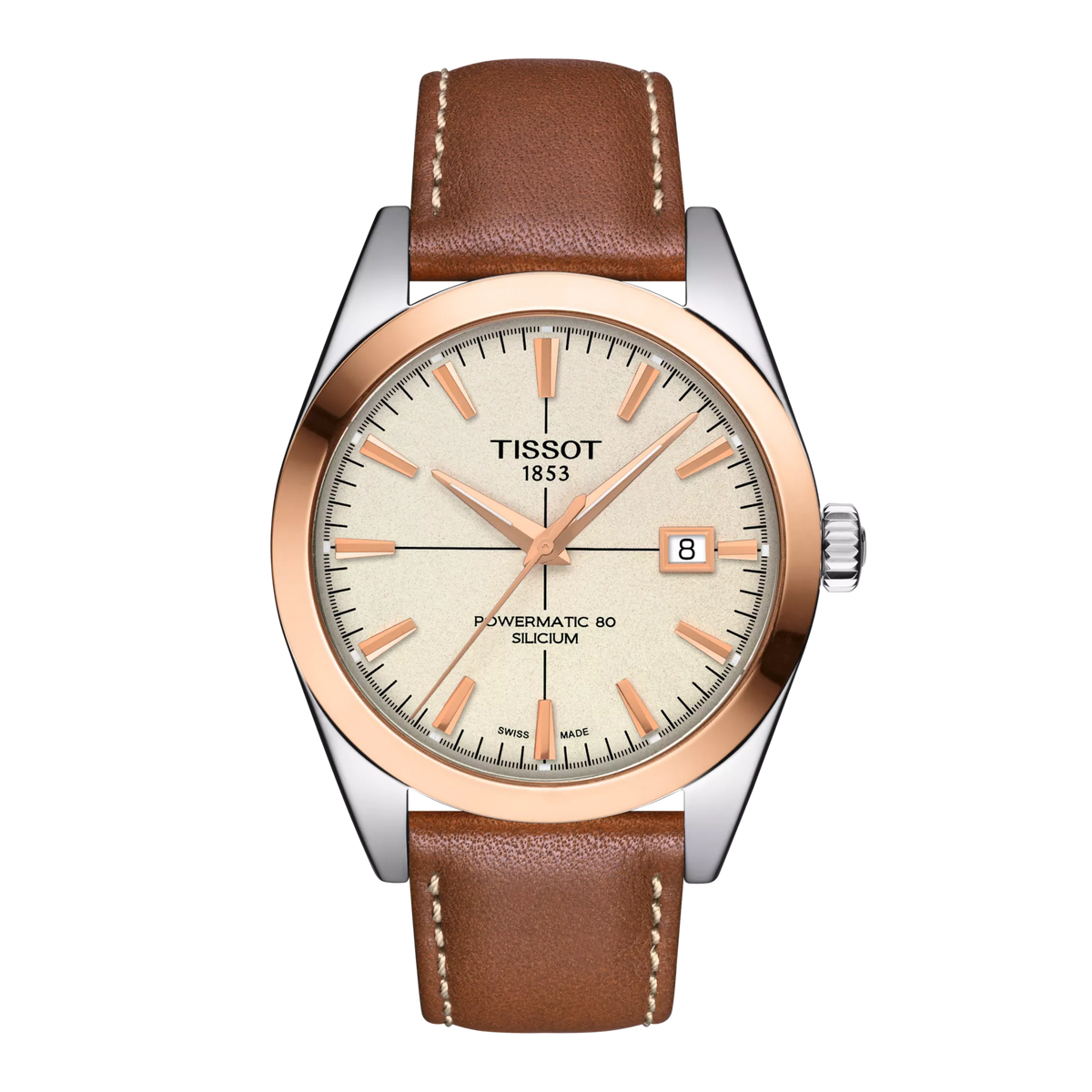 Tissot Gentleman Gold bezel 40mm T927.407.46.261.00 — detail view
