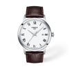 White dial · Brown strap