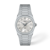 White mother-of-pearl dial · Grey bracelet