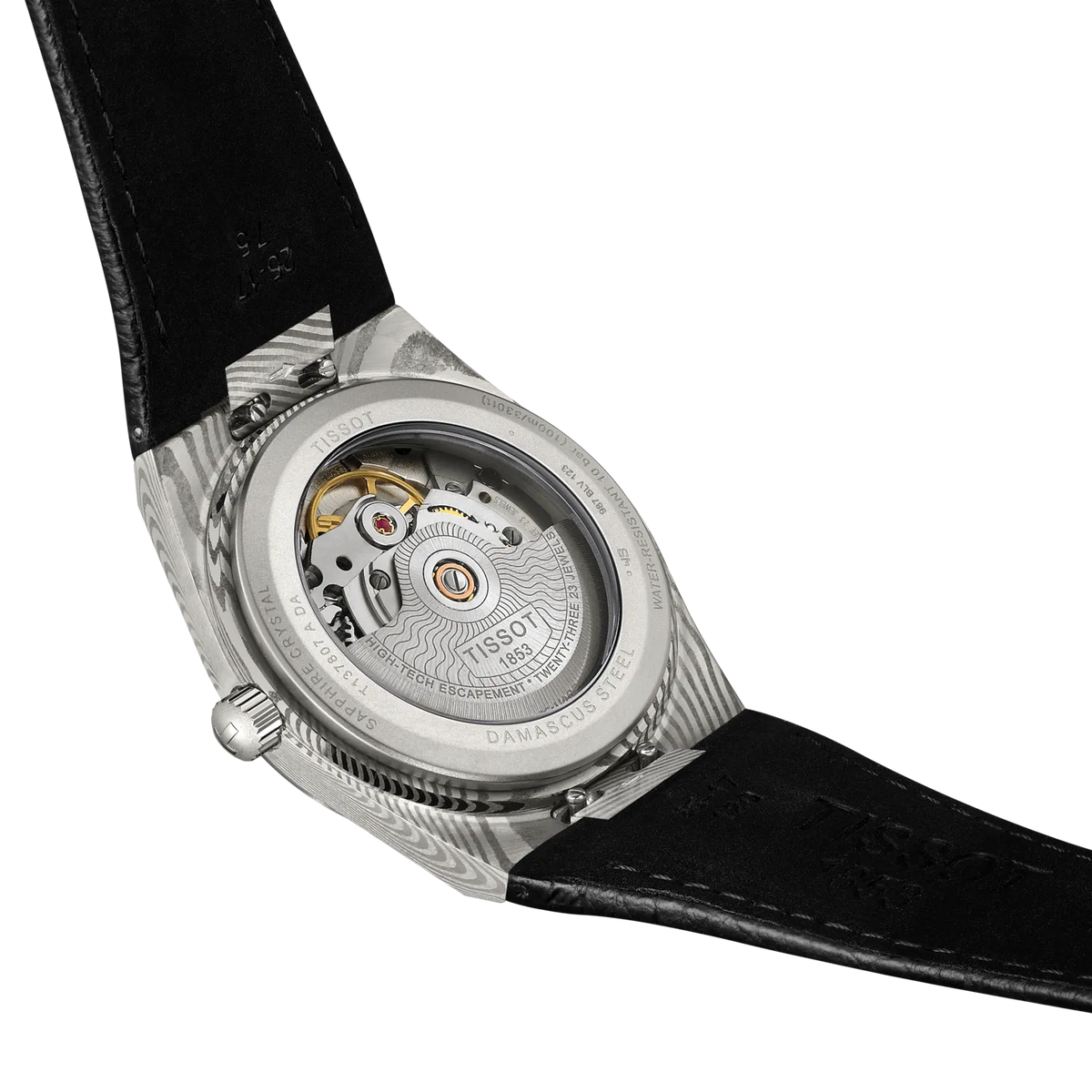 Tissot PRX Damascus Steel 38mm T137.807.96.081.00 — detail view
