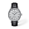 Silver dial · Black strap