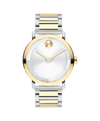silver-toned metallic Museum with flat dot · two-tone stainless steel link bracelet