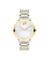 silver-toned metallic Museum with flat dot · two-tone stainless steel link bracelet