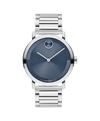 blue Museum with flat dot · stainless steel link bracelet